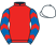 Red, royal blue and red chevrons on sleeves, white cap