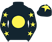 Black, yellow disc, black sleeves, yellow stars, black cap, yellow star}