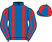 Royal blue, red braces, striped sleeves, quartered cap}