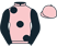 Pink, large black spots and sleeves, pink cap}
