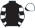 Black, black and white hooped sleeves, white cap, black peak}