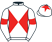 White and red diabolo, white sleeves, red armlets and star on cap}