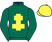 Dark green, yellow cross of lorraine, yellow cap}