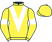 Yellow, white chevron, white armlet, yellow cap}