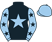 Black, light blue star, light blue sleeves, black stars, light blue cap}