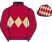Maroon, beige triple diamond and diamonds on cap}