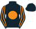 Black, orange disc, striped sleeves}