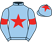 Light blue, red star, armlets and star on cap}