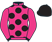 Pink, black spots, pink sleeves, black cuffs and cap}