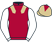 Maroon, beige epaulets, white sleeves, beige cap, maroon diamond}