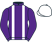 Purple, white braces, white cap}
