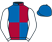 Royal blue and maroon (quartered), white sleeves, royal blue cap}