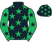 Black, emerald green stars, emerald green sleeves, black stars}