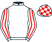 White, red striped sleeves, check cap}