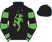 Black, green joker, black and green hooped sleeves, green cuffs, black cap}