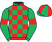 Emerald green and red check, emerald green sleeves, red armlets, quartered cap}