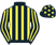 Black and yellow stripes, black cap, yellow stars}