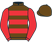 Brown and red hoops, red sleeves, brown cap}