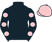 Black, pink spots on sleeves, pink cap}