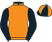 Orange, black sleeves, black and orange quartered cap}