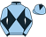 Light blue and black diabolo, black diamond on cap}