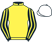 Yellow, black and yellow striped sleeves, white cap}