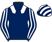 Dark blue, white epaulettes, striped sleeves and cap}