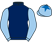 Dark blue, light blue sleeves, light blue cap, royal blue star}